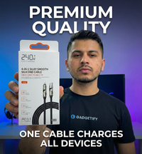 High Quality 4-in-1 240W Fast Charging Cable (Black) – 2m RGB