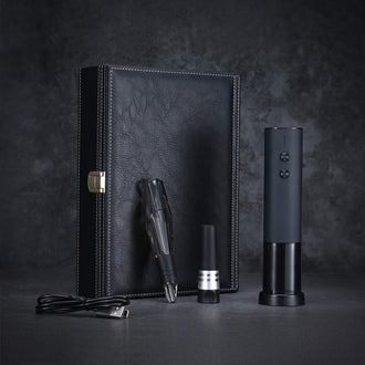 Luxury Leather box Electric Wine Opener Gift Set New Arrival Portable Rechargeable Wine Tools