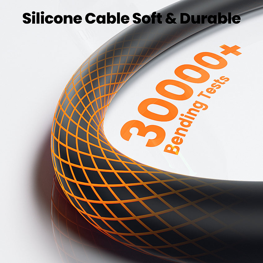 4 in 1 Interface 240W Fast Charging Cable with Zinc Alloy Liquid Silicone Wire Body Colorful RGB Light Laptop Charging