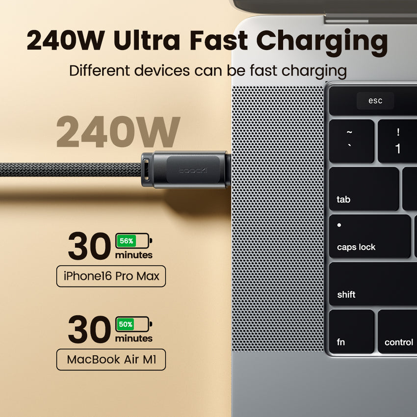 Megnatic 240W Fast Charge Cable with Braided Nylon and Universal Compatibility