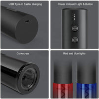 Premium Electric Wine Opener Set with Leather Gift Box (Verified)