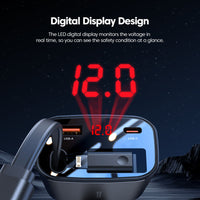 105W Car Charger Adapter Car Mobile Phone Charging Retractable Car Charger