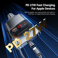 105W Car Charger Adapter Car Mobile Phone Charging Retractable Car Charger