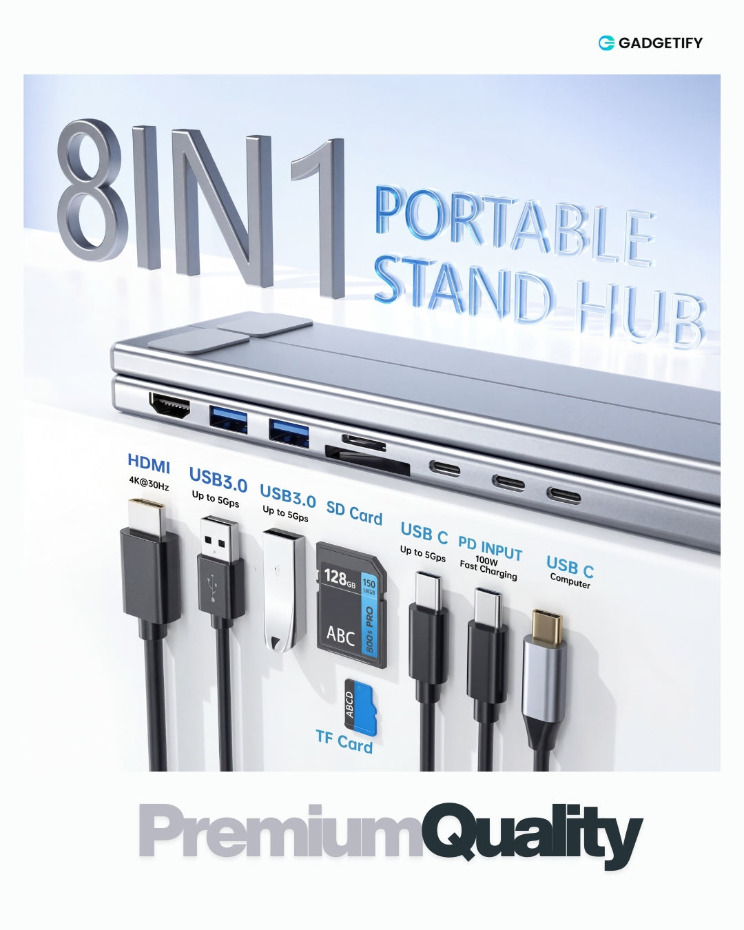USB-C Docking Station with Laptop Stand & 4K HDMI – Expand Ports, Charge Fast & Boost Productivity ⚡
