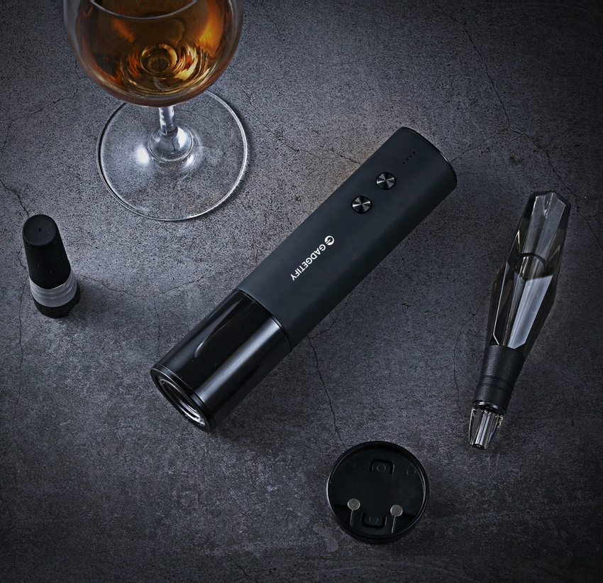 Premium Electric Wine Opener Set with Leather Gift Box (Verified)