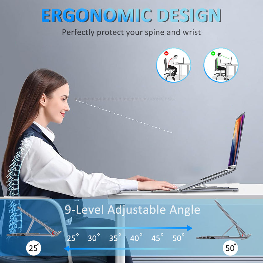 USB C Laptop Docking Station Stand, 8 in 1 USB C Hub with 4K HDMI, 2 USB 3.0, PD 100W, Universal Dock Station for MacBook Pro/Air/Dell/HP/Surface/Lenovo