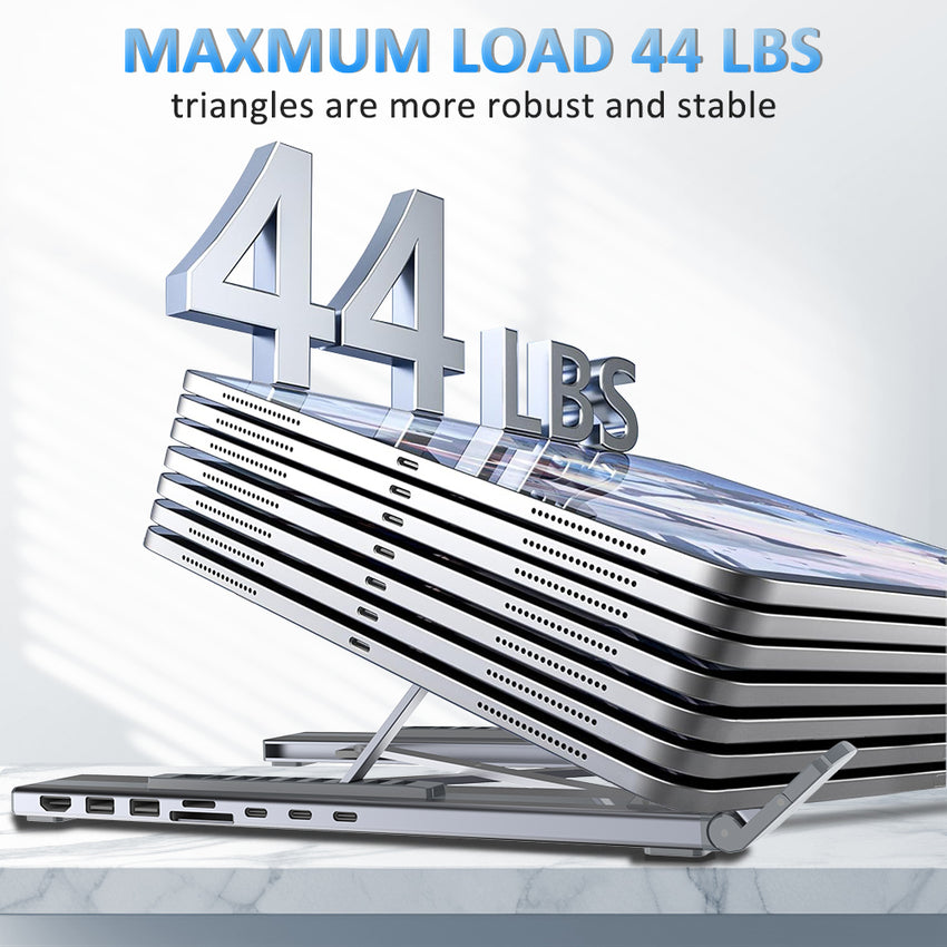 USB C Laptop Docking Station Stand, 8 in 1 USB C Hub with 4K HDMI, 2 USB 3.0, PD 100W, Universal Dock Station for MacBook Pro/Air/Dell/HP/Surface/Lenovo